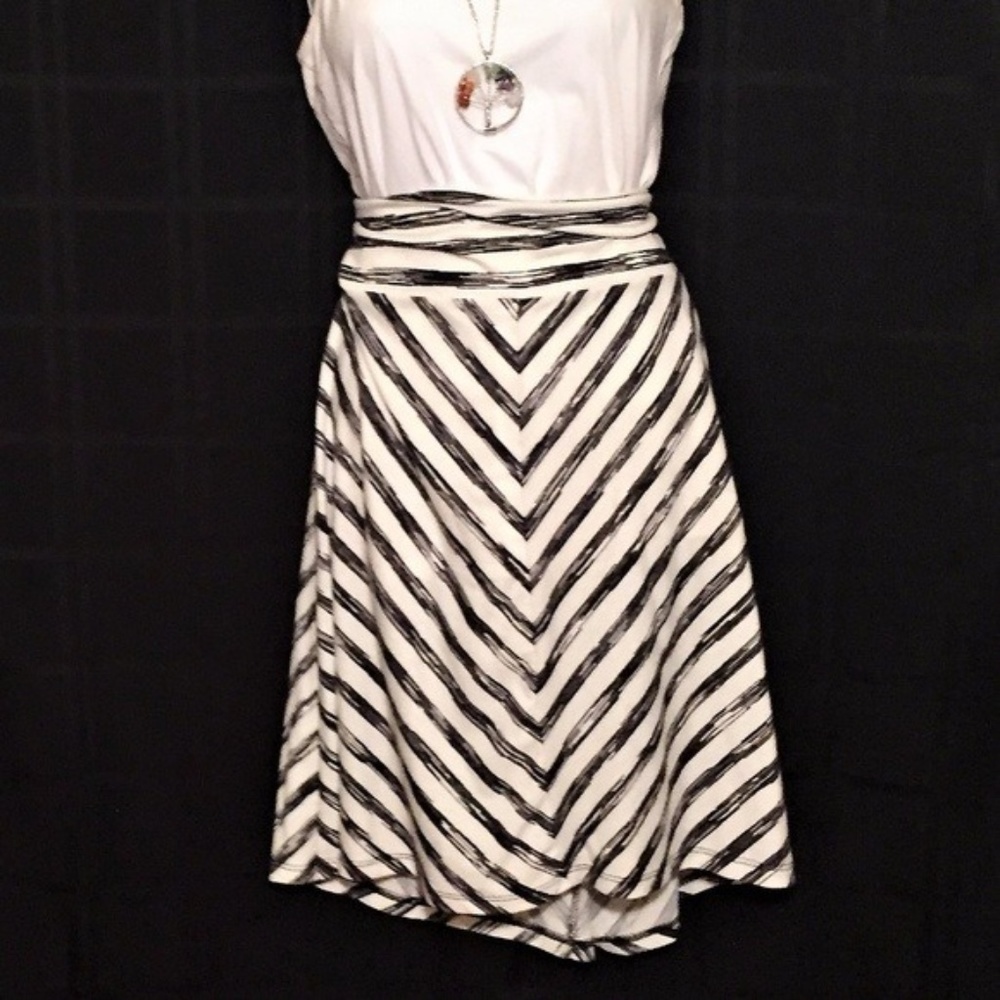 White Skirt w/ Black Stripes